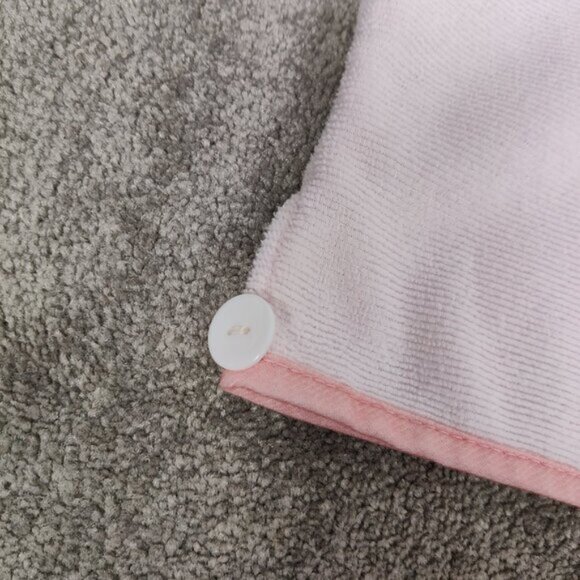 SPA Solutions Women's Hair Towel Wrap with Button Closure In Pink Powder Color - Picture 3 of 7